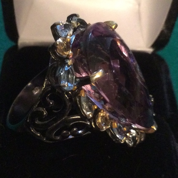Super Stunning Genuine Top Quality Brazilian Amethyst Ring - Picture 11 of 14